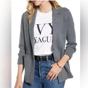 1901 Gray Wool Blend Knit Blazer